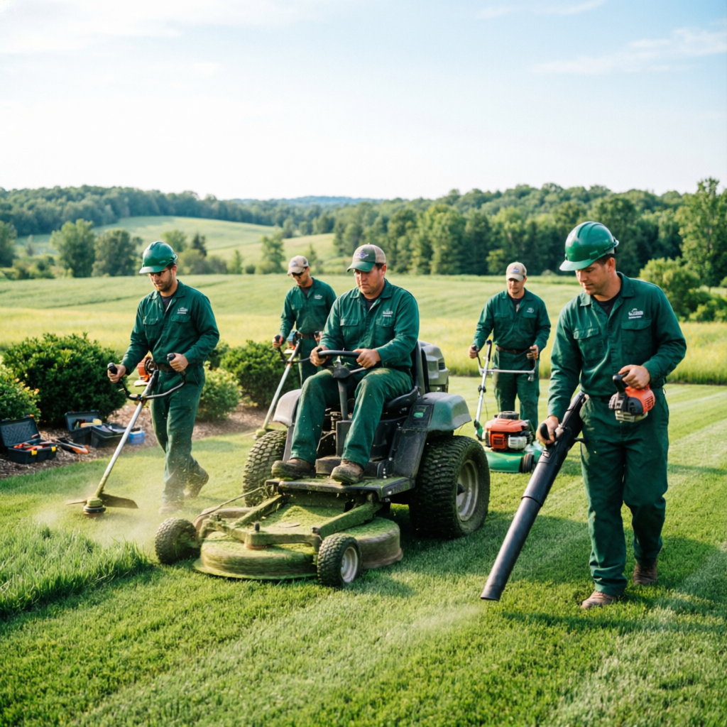 MVLL Saranac landscaping crew at work